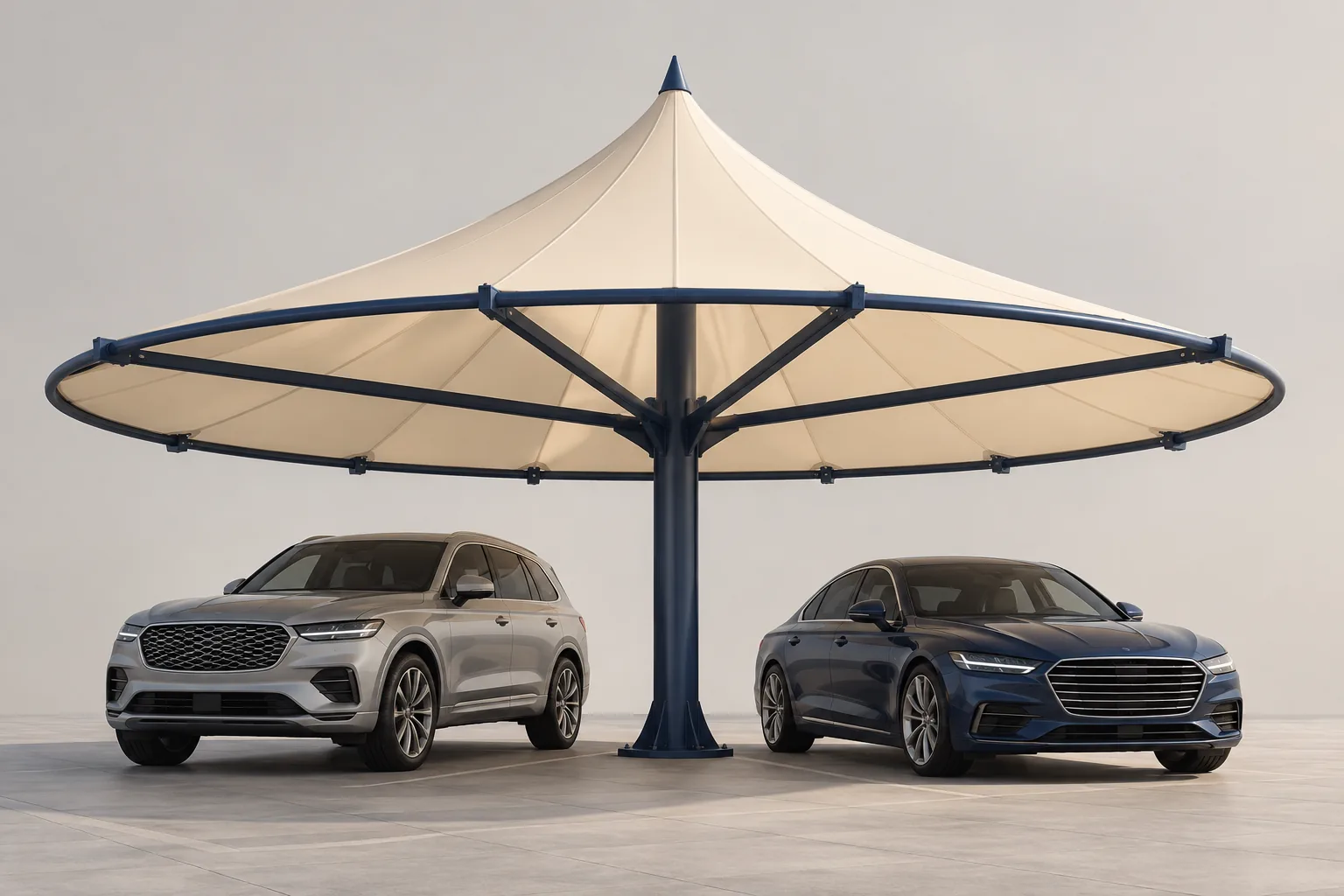 Design illustration: Cone car parking shades