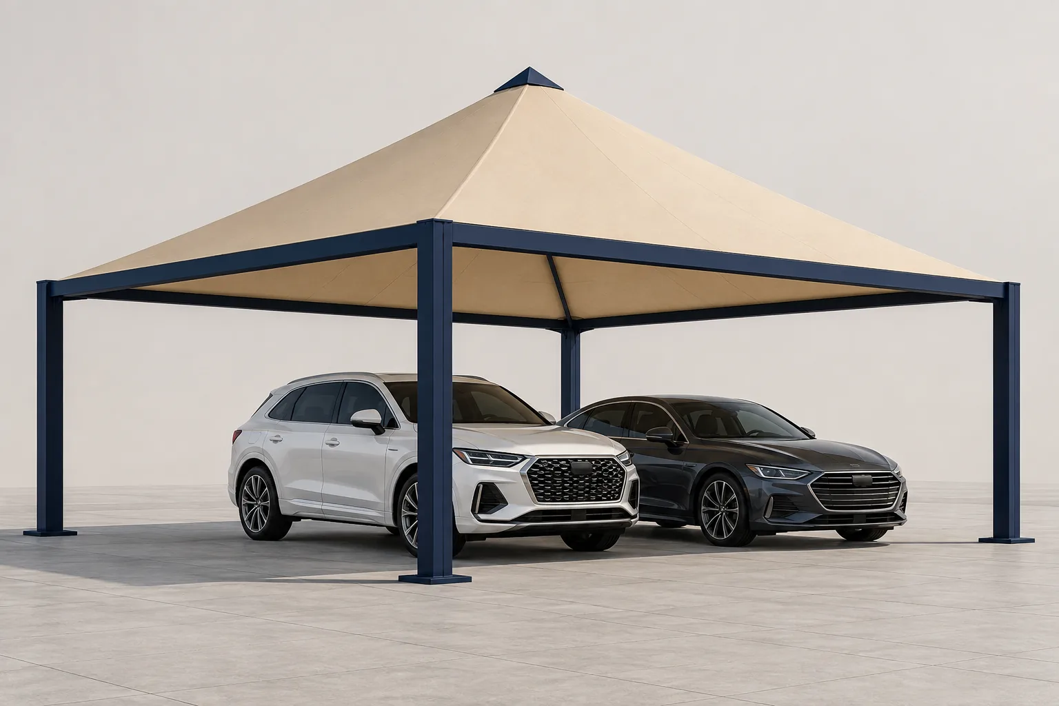 Design illustration: Pyramid car parking shades